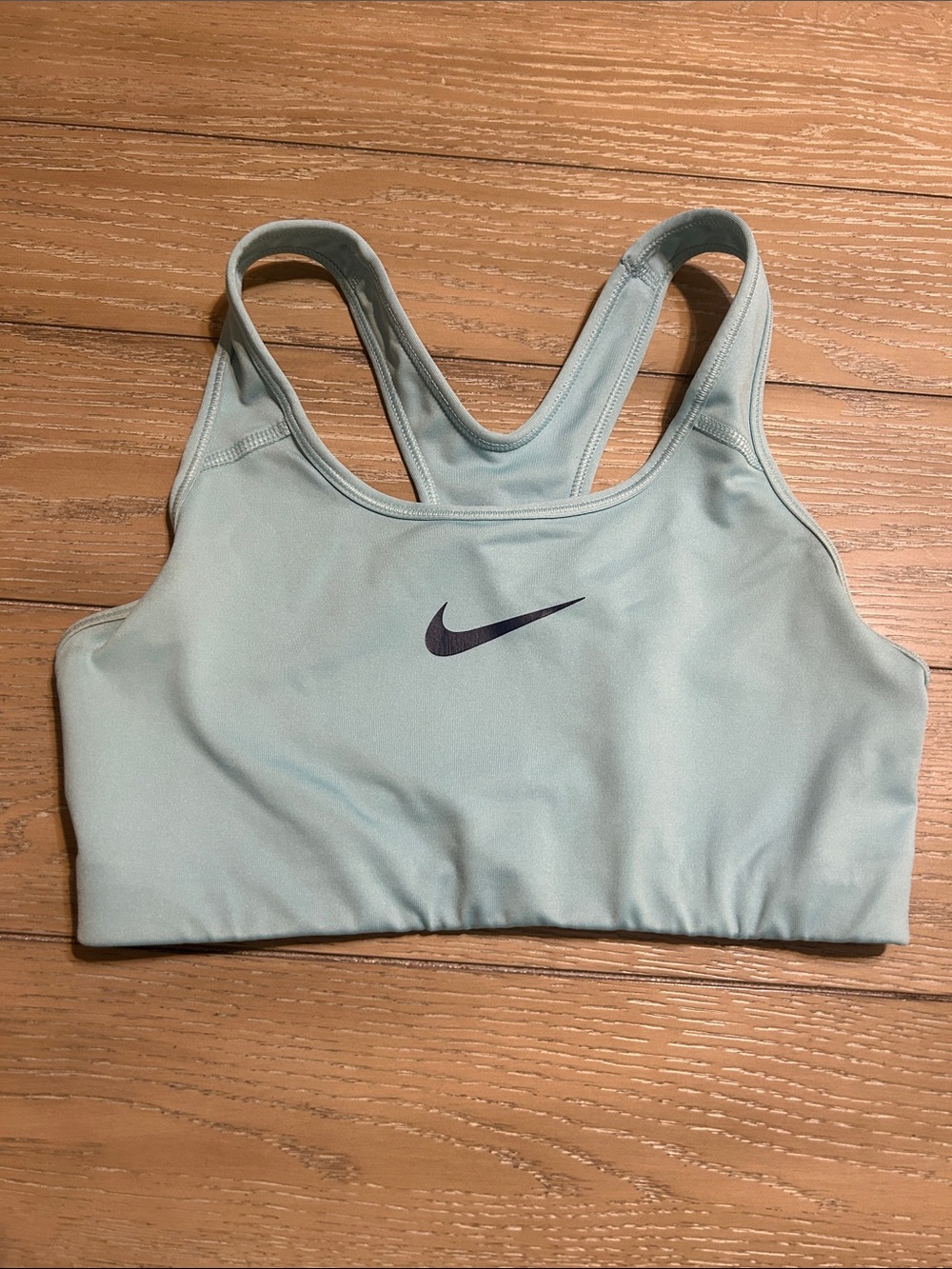 Like New Nike Mint Green Racerback Sports Bra with Dark Swoosh Accent Small